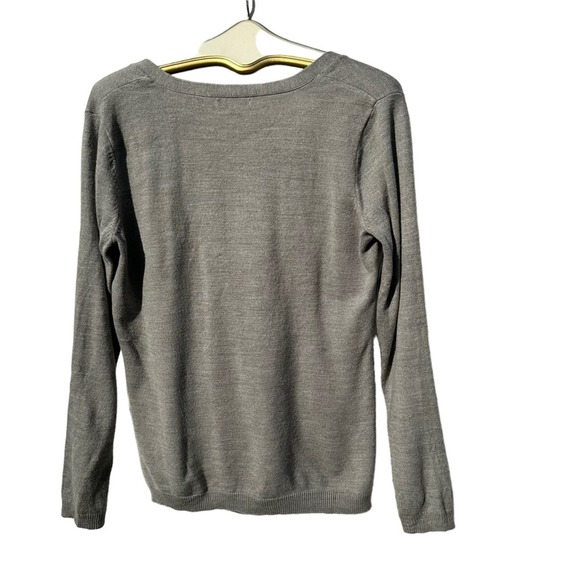 New York & Co - grey argyle deep v-neck sweater, sizeXL - Picture 4 of 9